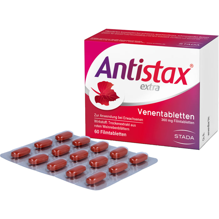 Antistax extra Venentabletten 360 mg bei schweren, geschwollenen, schmerzenden Beinen, 60 St. Tabletten