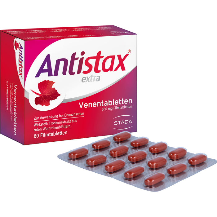 Antistax extra Venentabletten 360 mg bei schweren, geschwollenen, schmerzenden Beinen, 60 St. Tabletten