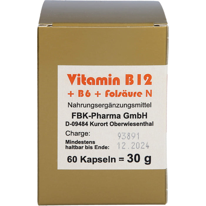 Bioxera Vitamin B12 + B6 + Folsäure N Kapseln, 60 St. Kapseln