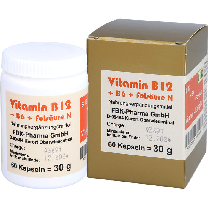 Bioxera Vitamin B12 + B6 + Folsäure N Kapseln, 60 St. Kapseln
