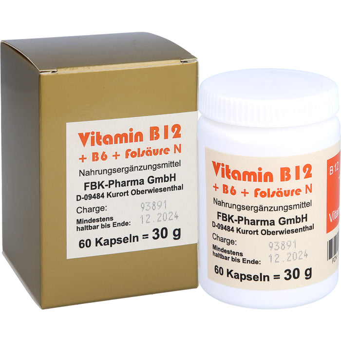 Bioxera Vitamin B12 + B6 + Folsäure N Kapseln, 60 St. Kapseln