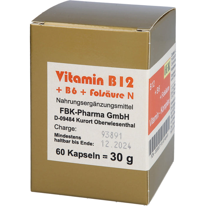 Bioxera Vitamin B12 + B6 + Folsäure N Kapseln, 60 St. Kapseln