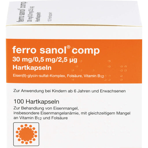 Ferro Sanol comp 30mg/0,5mg/2,5µg Hartkapseln bei Eisenmangel, 100 St. Kapseln