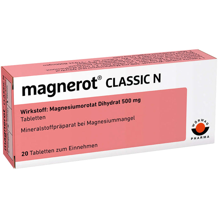 magnerot Classic N Tabletten bei Magnesiummangel, 20.0 St. Tabletten
