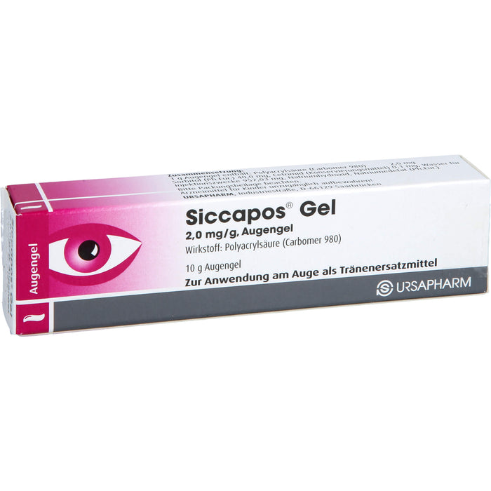 Siccapos Augengel zur Behandlung der Beschwerden der trockenen Bindehautentzündung, 10 g Gel