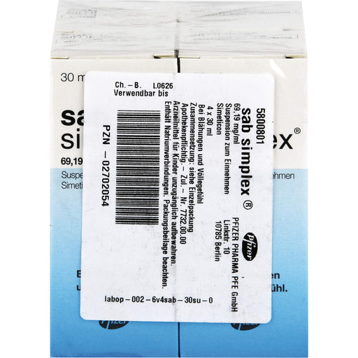 SAB Simplex-Tropfen bei Blähungen und Völlegefühl, 120 ml Lösung