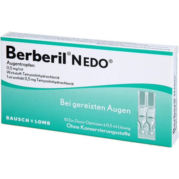Berberil N EDO Augentropfen bei gereizten Augen, 10 St. Einzeldosispipetten