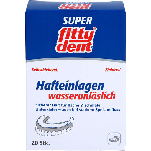 Fittydent Super Hafteinlagen sicherer Halt für flache und schmale Unterkiefer, 20 St. Einlagen