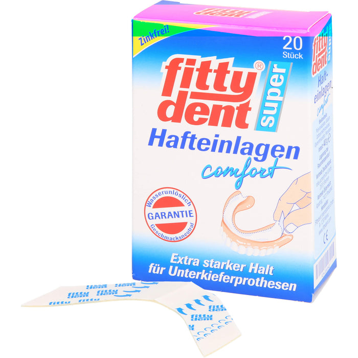 Fittydent Super Hafteinlagen sicherer Halt für flache und schmale Unterkiefer, 20 St. Einlagen
