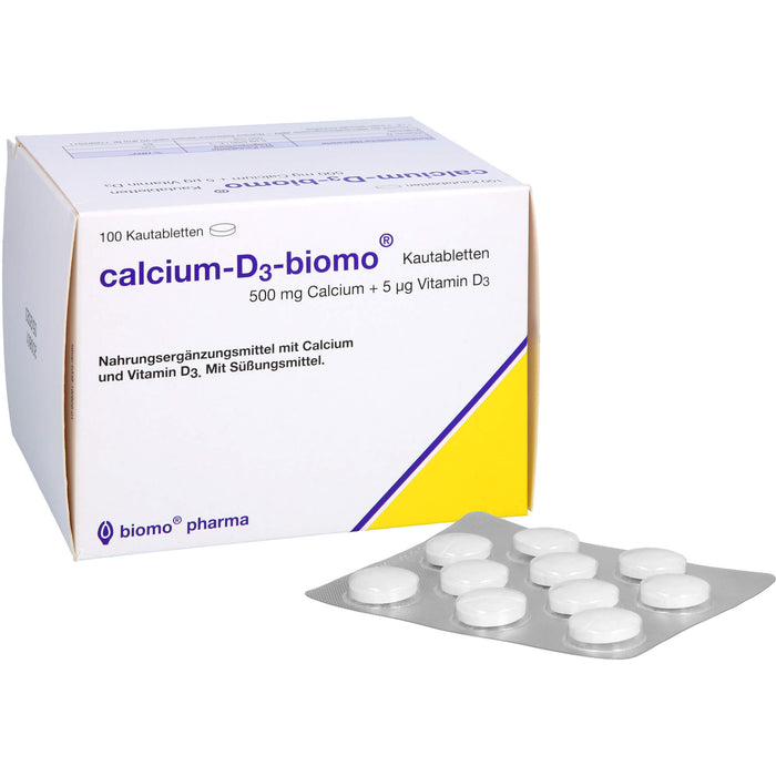Calcium-D3-biomo Kautabletten 500+D, 100 St. Tabletten