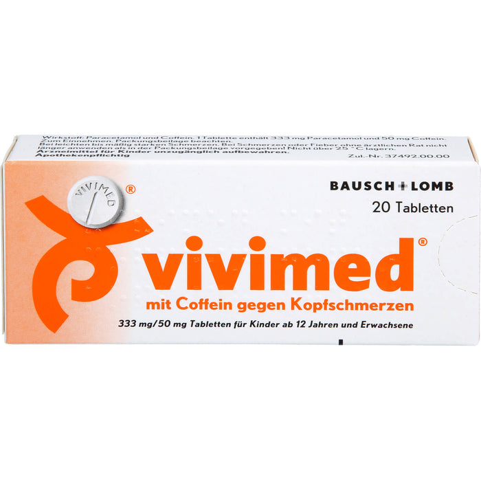 vivimed mit Coffein gegen Kopfschmerzen Tabletten, 20 St. Tabletten