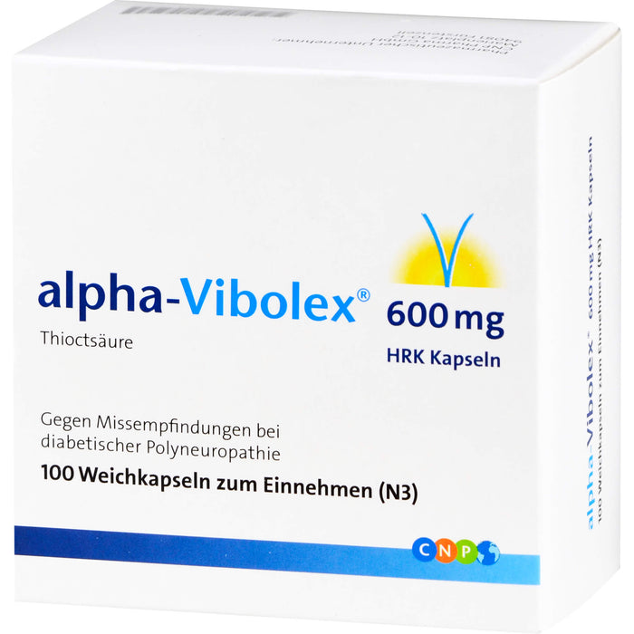 alpha-Vibolex 600 mg HRK Kapseln gegen MIssempfindungen bei diabetischer Polyneuropathie, 100 pcs. Capsules