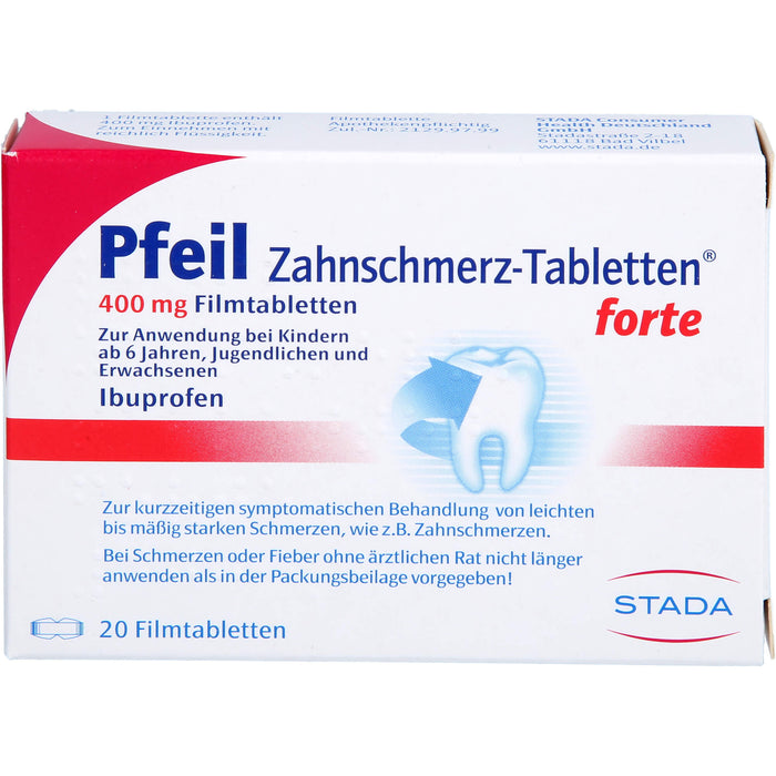 Pfeil Zahnschmerz-Tabletten forte 400 mg Ibuprofen, 20 St. Tabletten