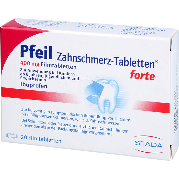 Pfeil Zahnschmerz-Tabletten forte 400 mg Ibuprofen, 20 St. Tabletten
