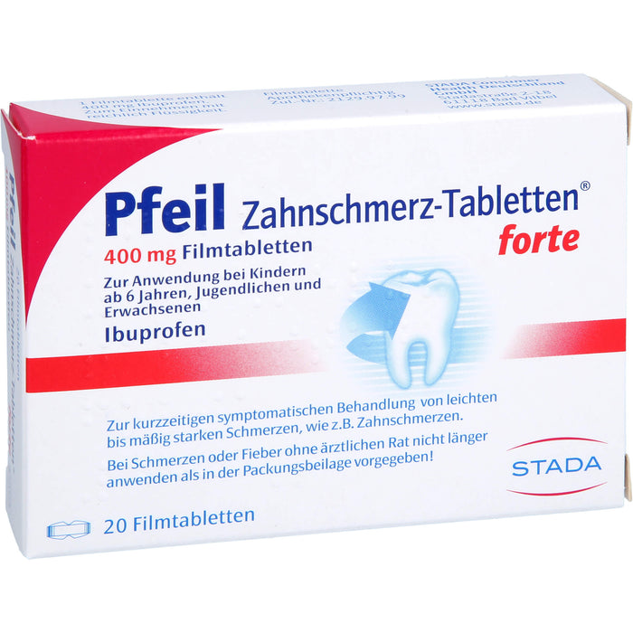 Pfeil Zahnschmerz-Tabletten forte 400 mg Ibuprofen, 20 St. Tabletten
