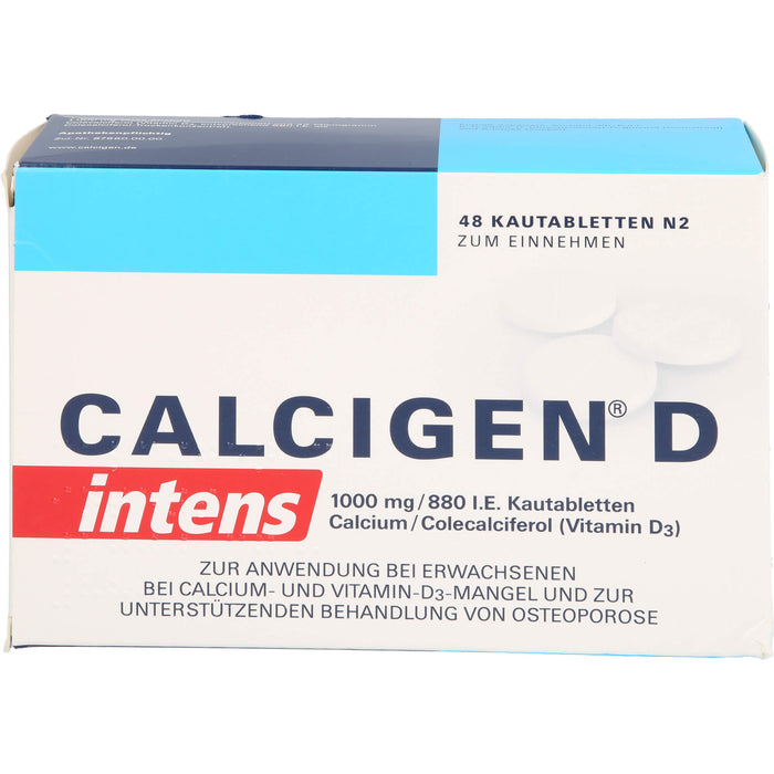 Calcigen D intens 1000 mg/880 I.E. Kautabletten, 48 St KTA
