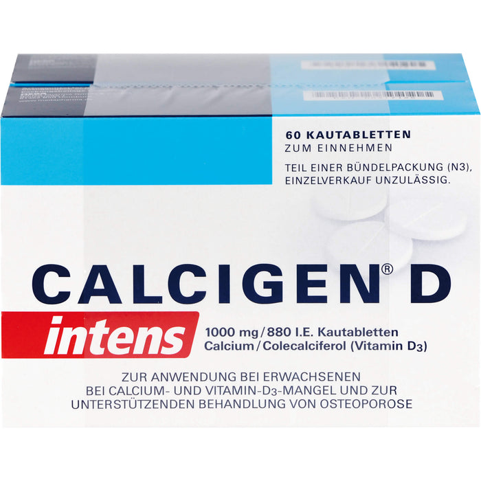 Calcigen D intens 1000 mg / 880 I.E. Kautabletten bei Calcium- und Vitamin D3-Mangel, 120 St. Tabletten