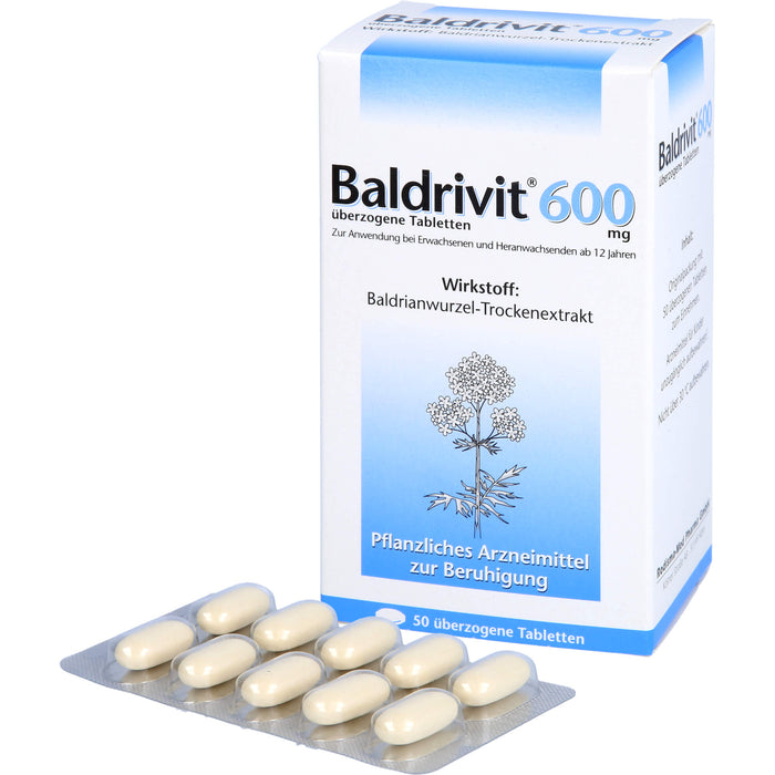 Baldrivit 600 mg Tabletten zur Beruhigung, 50 St. Tabletten