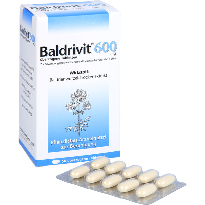 Baldrivit 600 mg Tabletten zur Beruhigung, 50 St. Tabletten