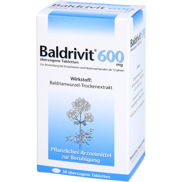 Baldrivit 600 mg Tabletten zur Beruhigung, 50 St. Tabletten