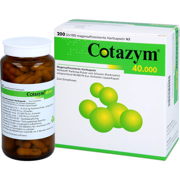 Cotazym® 40.000, Magensaftresistente Hartkapseln, 200 St. Kapseln