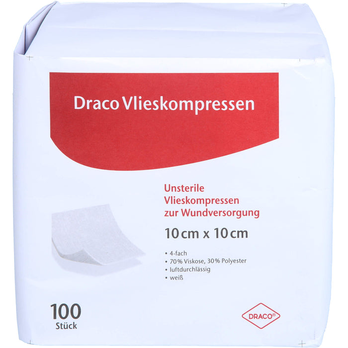 Vliesstoffkompressen 10x10cm 4fach unsteril, 100 St KOM