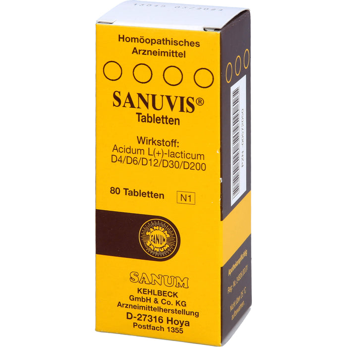 SANUM-KEHLBECK Sanuvis Tabletten, 80 St. Tabletten