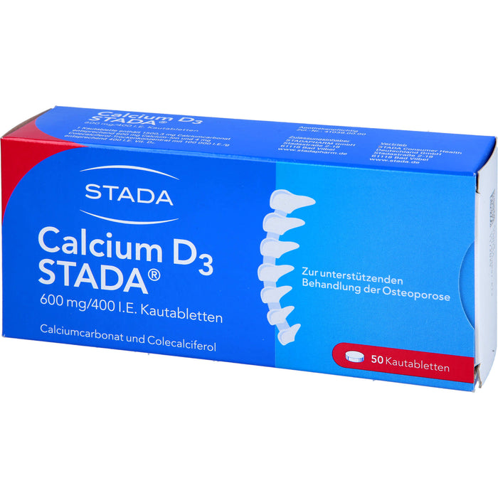 STADA Calcium D3 600 mg/400 I.E. Kautabletten, 50 St. Tabletten