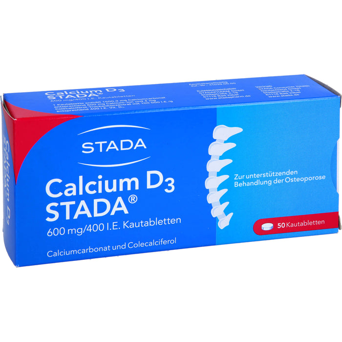 STADA Calcium D3 600 mg/400 I.E. Kautabletten, 50 St. Tabletten