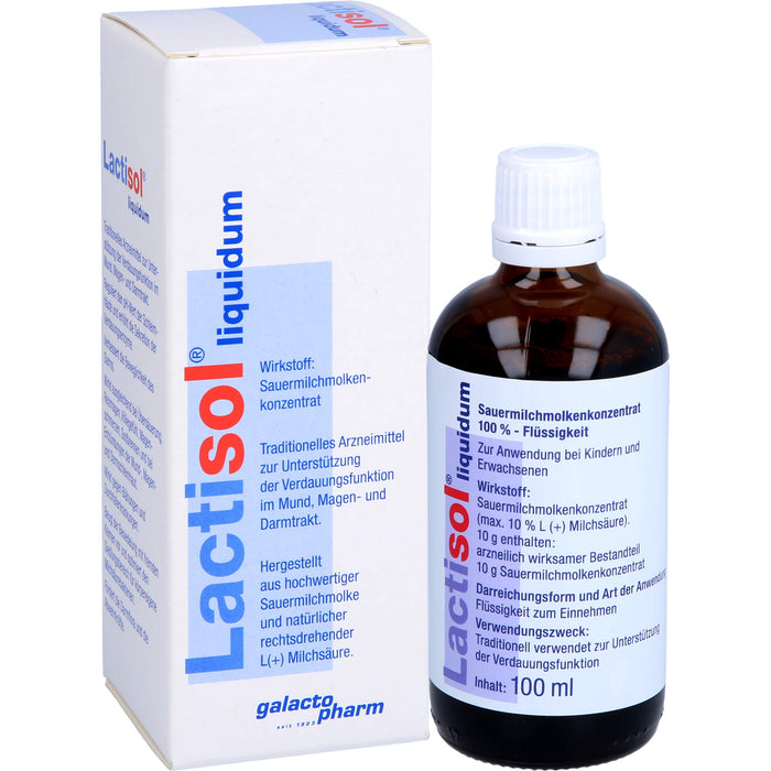 Lactisol liquidum zur Unterstützung der Verdauungsfunktion im Mund-, Magen- und Darmtrakt, 100 ml Lösung