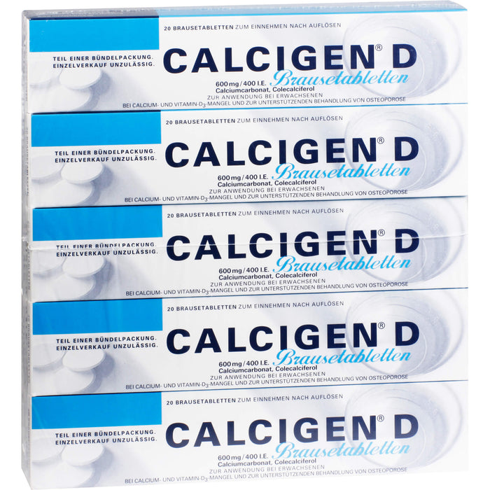 Calcigen D 600 mg/400 I.E. Brausetabletten, 100 St BTA