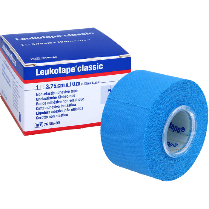 Leukotape Classic 3,75 cm x 10 m blau unelastische Klebebinde, 1 St. Packung