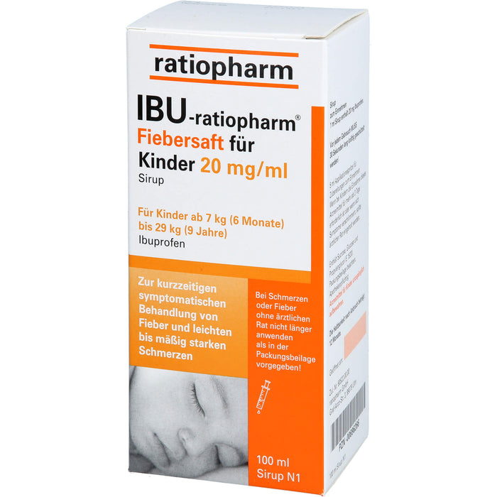 IBU-ratiopharm Fiebersaft für Kinder 2 % Sirup, 100 ml Lösung