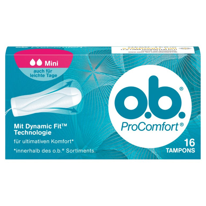 o.b. ProComfort Mini Tampons für Anfängerinnen und sehr leichte Regelblutungen, 16 St. Tampons