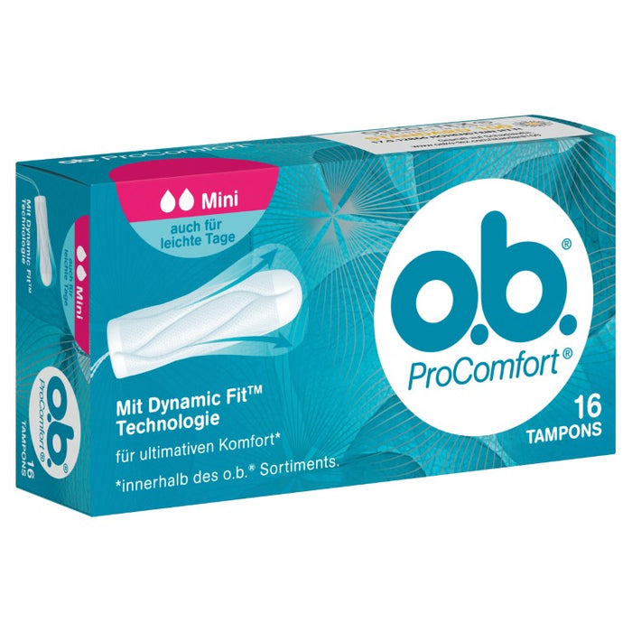 o.b. ProComfort Mini Tampons für Anfängerinnen und sehr leichte Regelblutungen, 16 St. Tampons