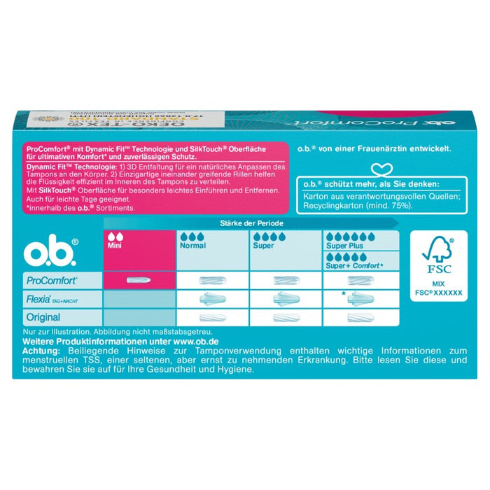 o.b. ProComfort Mini Tampons für Anfängerinnen und sehr leichte Regelblutungen, 16.0 St. Tampons