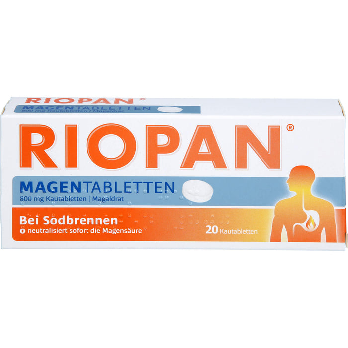 RIOPAN Magentabletten bei Sodbrennen Kautabletten, 20 St. Tabletten