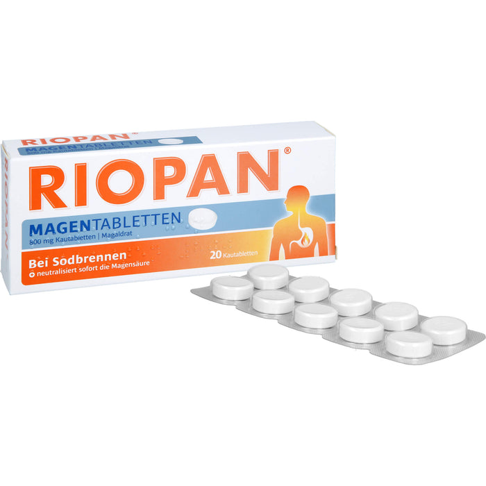 RIOPAN Magentabletten bei Sodbrennen Kautabletten, 20 St. Tabletten