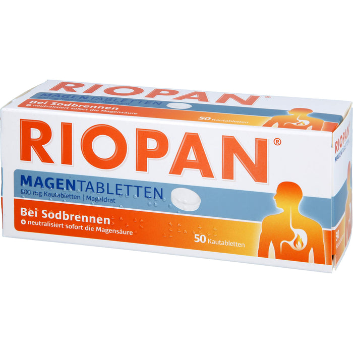 RIOPAN Magentabletten bei Sodbrennen Kautabletten, 50 St. Tabletten
