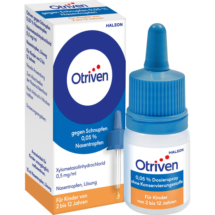 Otriven 0,05 % Nasentropfen für Kinder bei Schnupfen, 10 ml Lösung