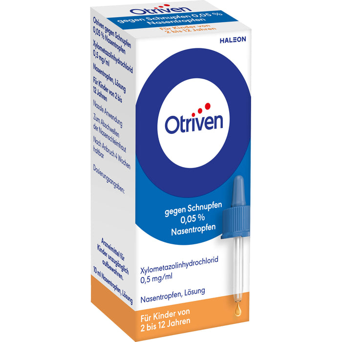 Otriven 0,05 % Nasentropfen für Kinder bei Schnupfen, 10 ml Lösung
