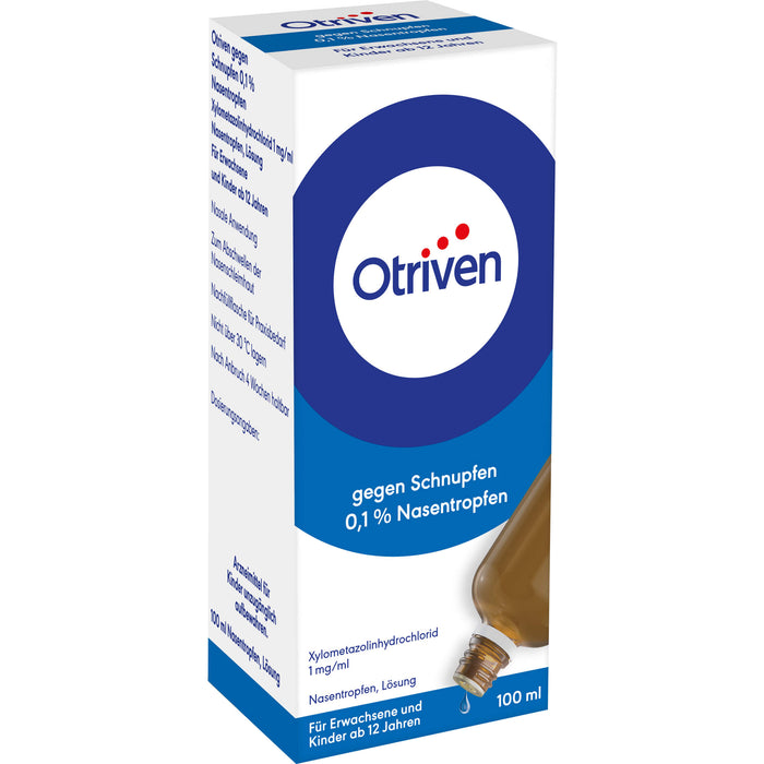 Otriven 0,1 % Nasentropfen für Erwachsene bei Schnupfen, 100 ml Lösung