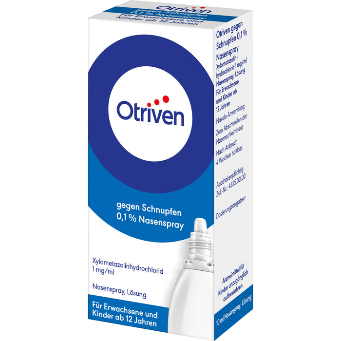 Otriven 0,1 % Nasenspray für Erwachsene bei Schnupfen, 10 ml Lösung