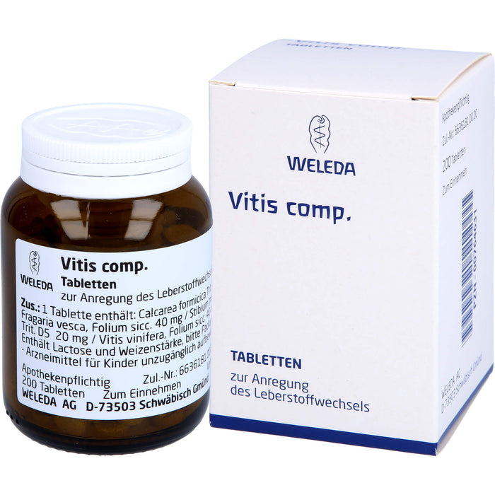 WELEDA Vitis comp. Tabletten zur Anregung des Leberstoffwechsels, 200 St. Tabletten