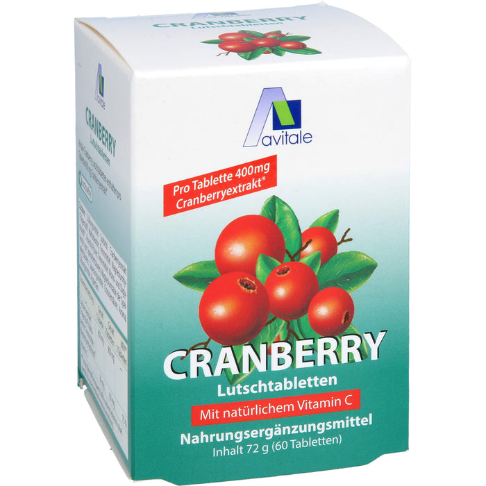 Avitale Cranberry Lutschtabletten mit natürlichem Vitamin C, 60 St. Tabletten