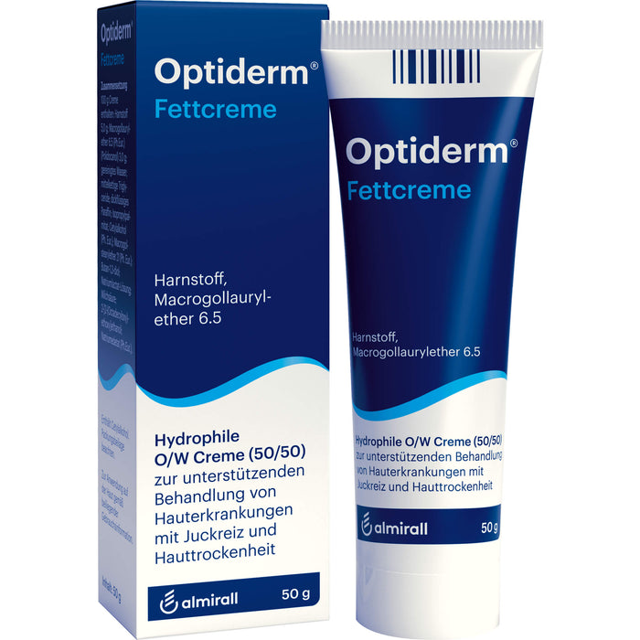 Optiderm Fettcreme bei Hauterkrankungen mit Juckreiz und Hauttrockenheit, 50 g Creme