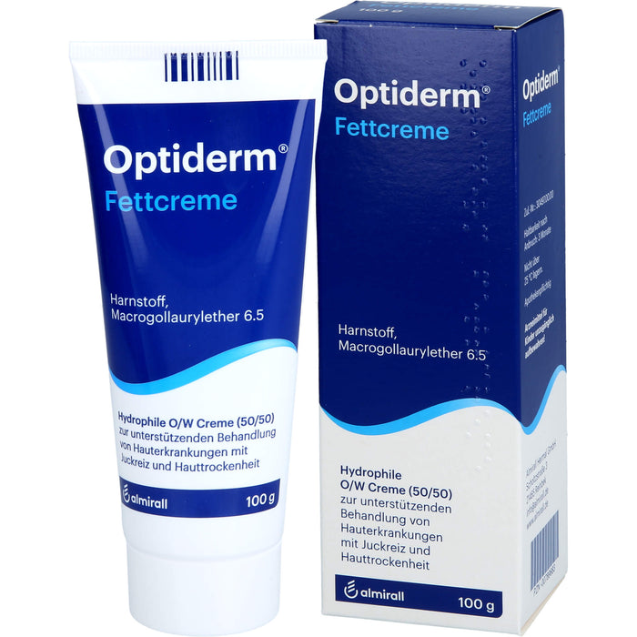 Optiderm Fettcreme für die Juckreizlinderung bei besonders trockener Haut, 100 g Creme
