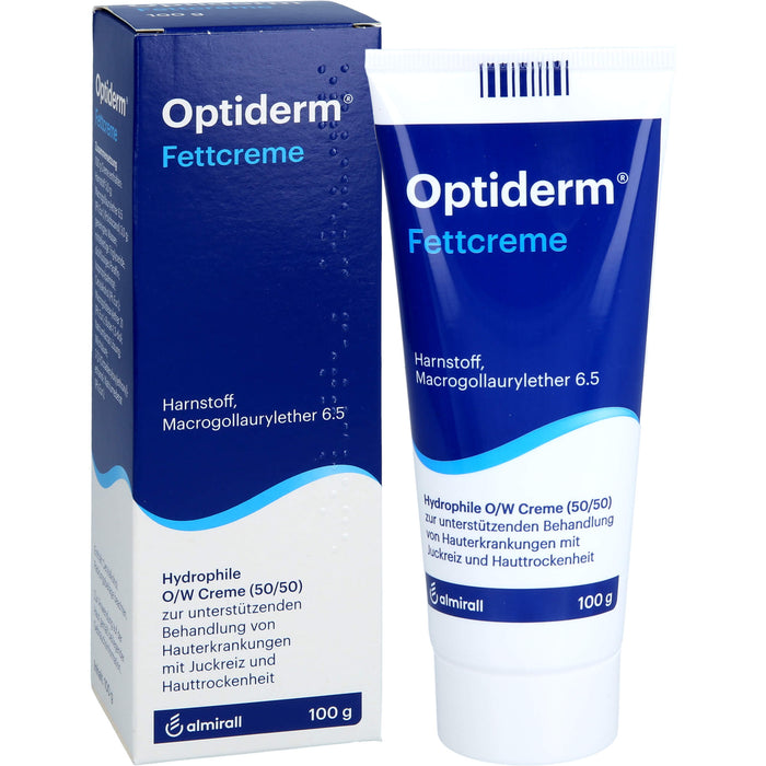 Optiderm Fettcreme für die Juckreizlinderung bei besonders trockener Haut, 100 g Creme