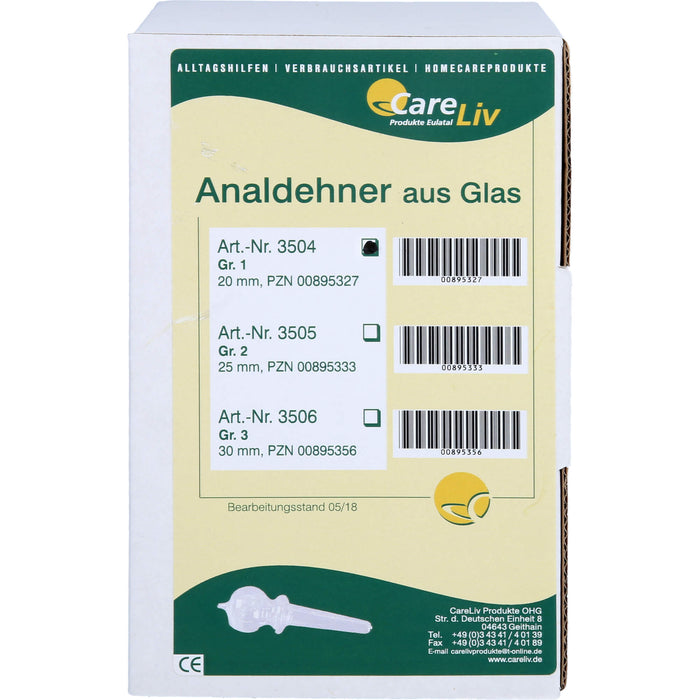Careliv Analdehner aus Glas 20 mm Gr.1, 1 St. Vorrichtung