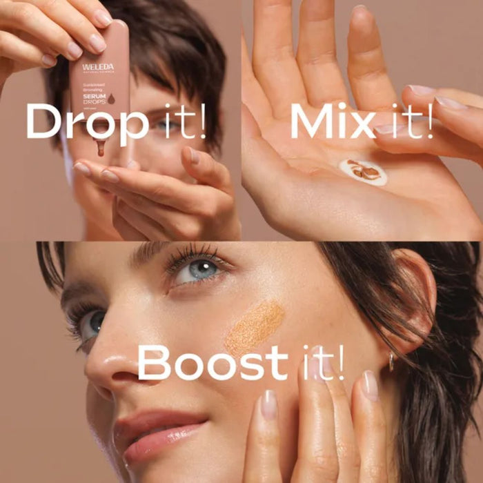WELEDA Sunkissed Bronzing Serum Drops sofortige Feuchtigkeit & bronzy Glow, 30 ml Lösung